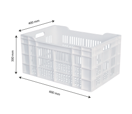 Caisse blanche ajourée 60 L Gilac 60 x 40 cm