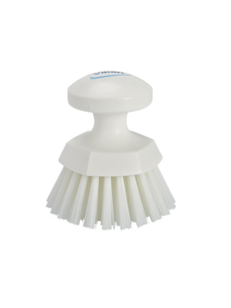 Brosse ronde soleil Vikan Ø110mm - Fibre dure - Blanc