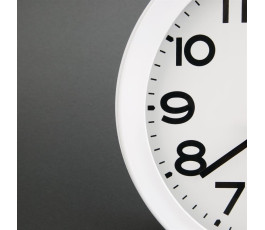 Horloge de cuisine murale blanche Vogue - Diamètre 24 cm