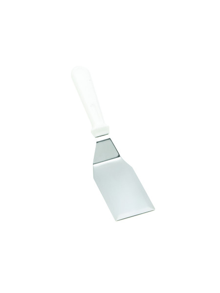 Angled stainless steel spatula 13 x 8 cm