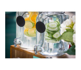 Glass beverage fountain with infuser and collar - 7.5 L