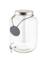 Glass beverage fountain with infuser and collar - 7.5 L