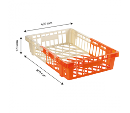 Two-tone openwork food crate 60 x 40 x 12 cm - 20L