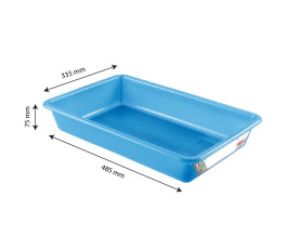 Blue flat food contenair - 48.5 x 33.5 x 7.5 cm