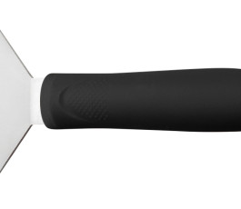 Steak shovel with black handle - Curved - Stainless steel blade - 10.16 x 7.6 cm