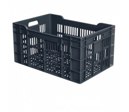 60L black perforated crate - 60 x 40 x 30 cm - Fruit and vegetable storage