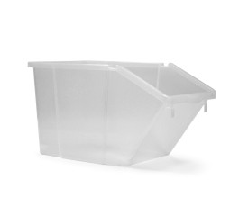 Bread bin with transparent plastic lid