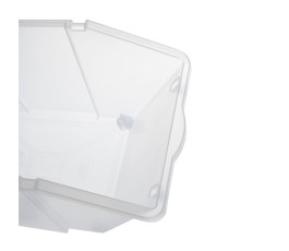 Bread bin with transparent plastic lid