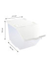 Bread bin with transparent plastic lid