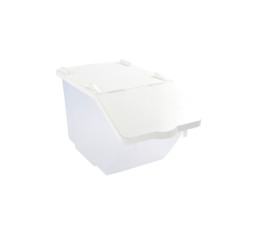 Bread bin with transparent plastic lid