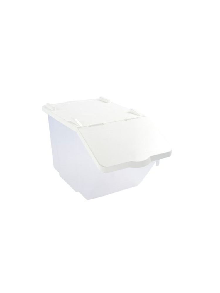 Bread bin with transparent plastic lid