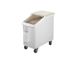 81 L white inclined ingredients bin + wheels