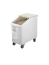 81 L white inclined ingredients bin + wheels