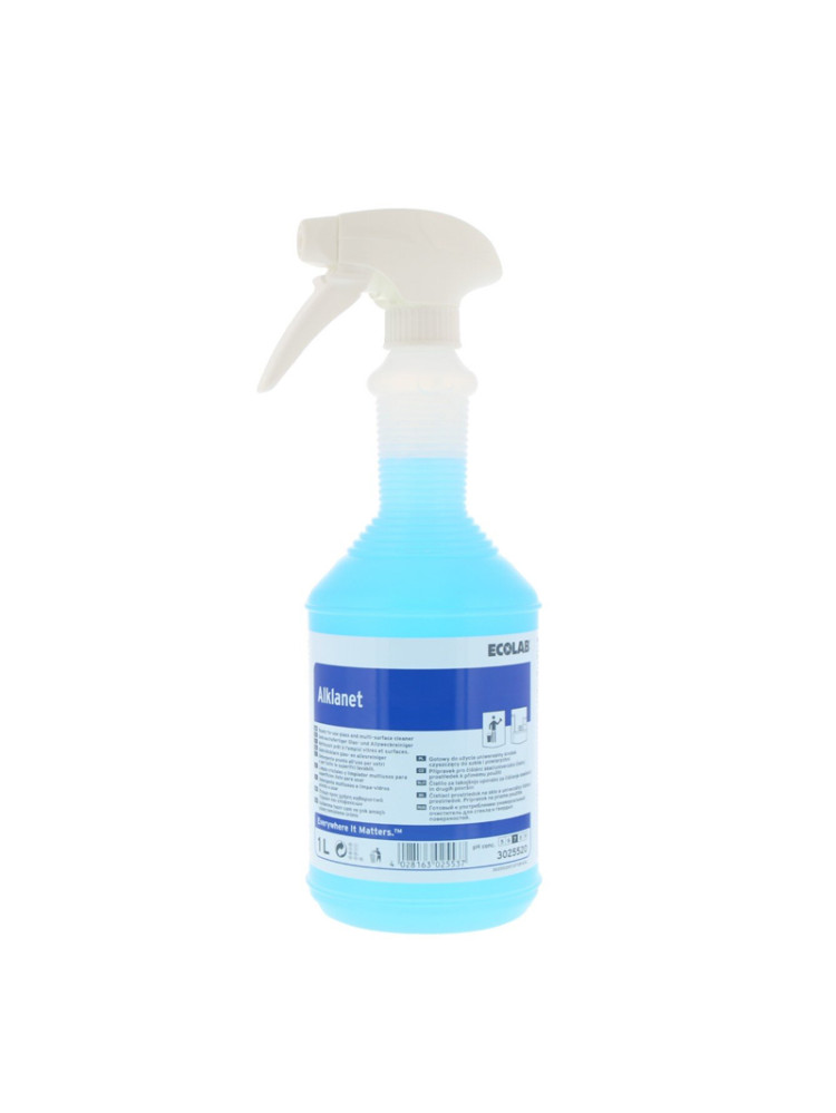 ECOLAB - ALKLANET - Nettoyant pour vitres et intérieur - 12 x 1 L