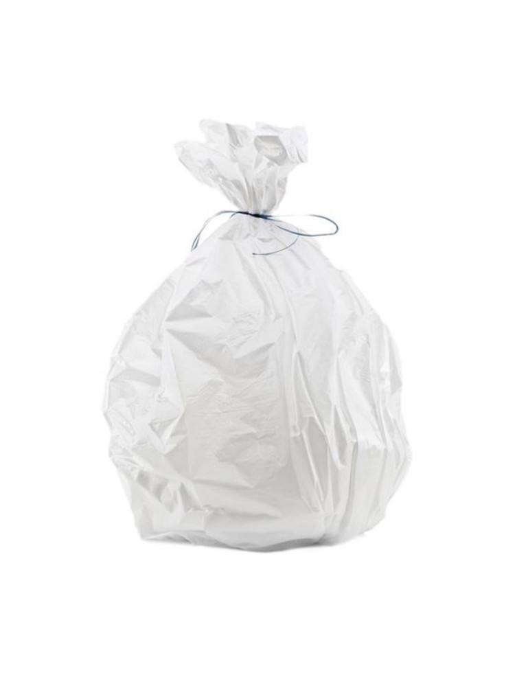 5 L white plastic waste bag - Box of 1000 (20 rolls of 50)