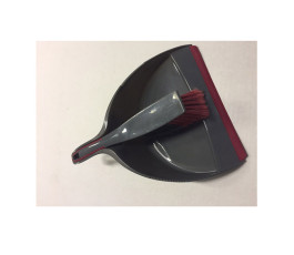 Dustpan and brush set gray / red 24 cm