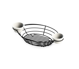 Panier filaire ovale noir -...