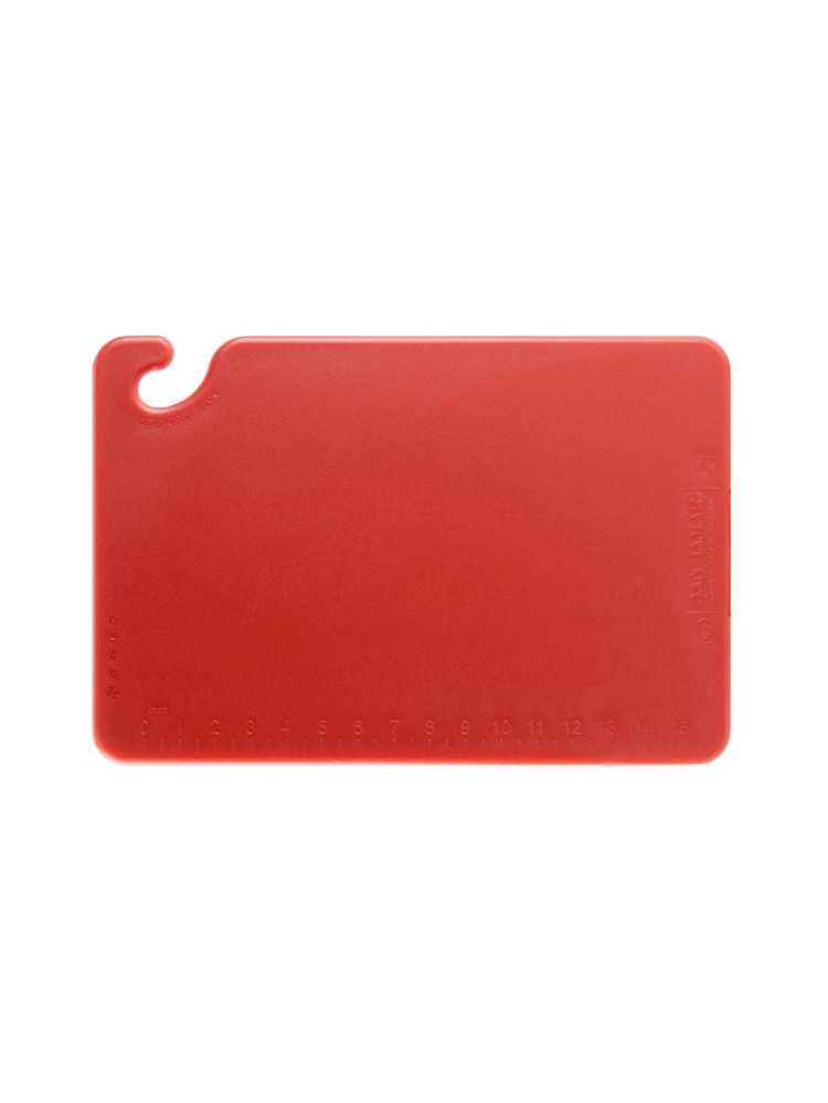 Red chopping board with hook - 45.7 x 30.5 x 1.3 cm