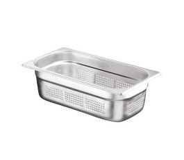 Perforated 304 stainless steel tray - GN 1/3 - Depth 100 mm