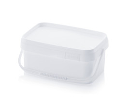 10L white rectangular bucket with lid