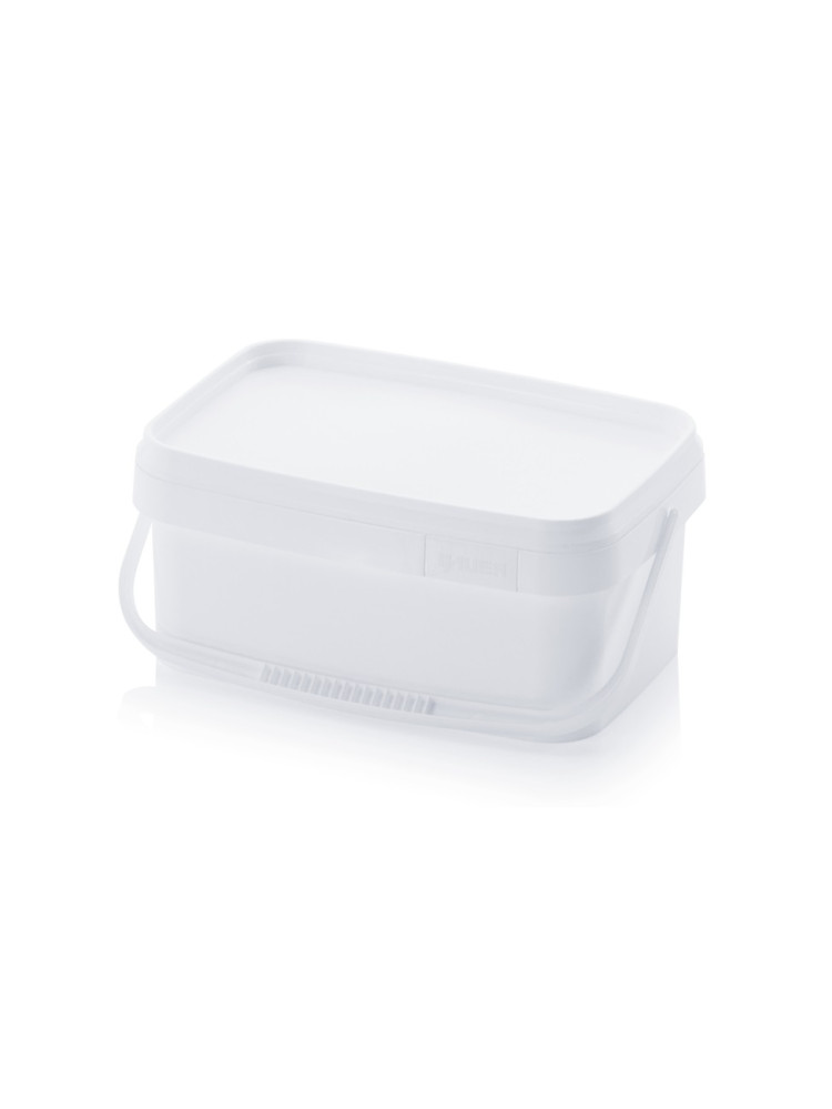 10L white rectangular bucket with lid