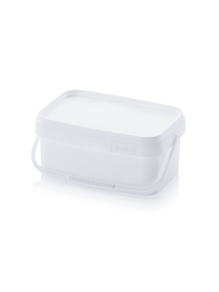 10L white rectangular bucket with lid