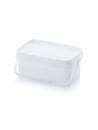 10L white rectangular bucket with lid