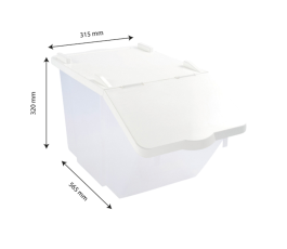 Bread bin with transparent plastic lid 30L