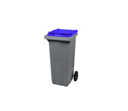 Korok 240L trash can without bar - 2 wheels - gray/blue