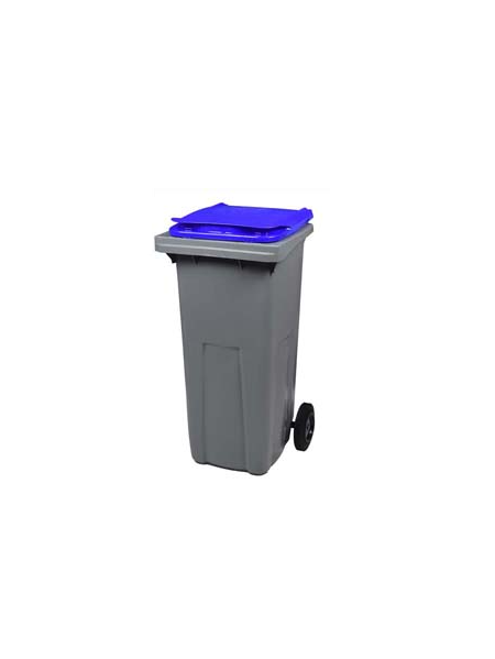 Korok 240L trash can without bar - 2 wheels - gray/blue