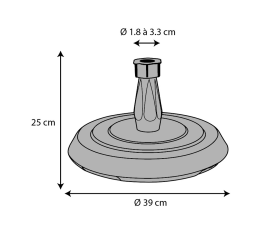 Round white concrete parasol base 14 kg