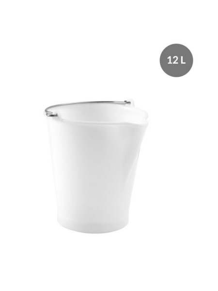 Graduated round spout bucket 12L white