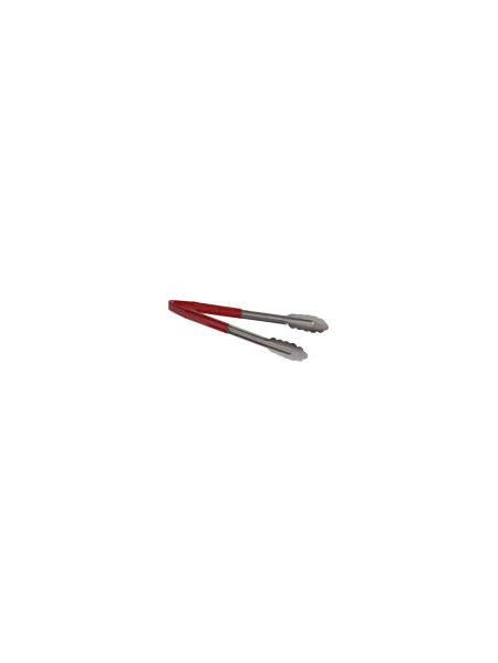 Red stainless steel oak leaf tongs 23 cm