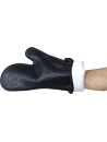 Black bi-material anti-heat glove