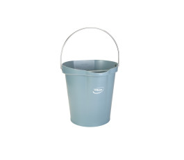 Vikan 12L bucket - graduated with pouring spout - Grey