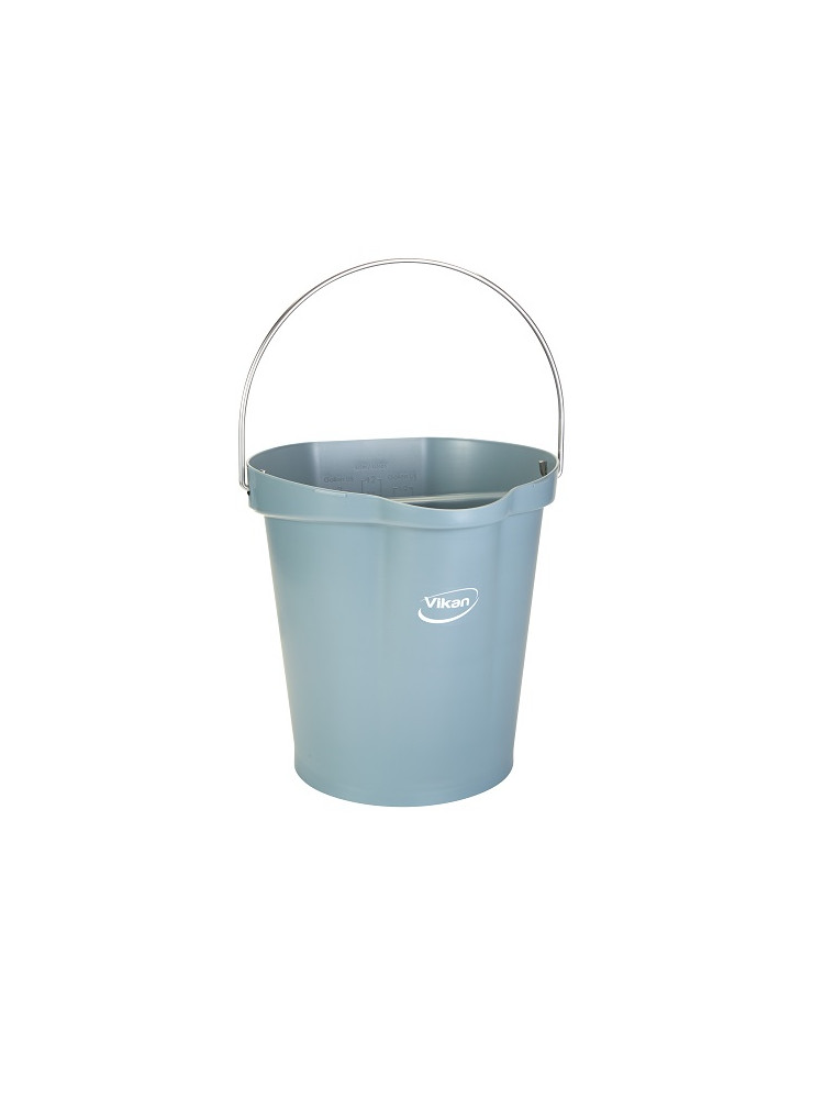 Vikan 12L bucket - graduated with pouring spout - Grey