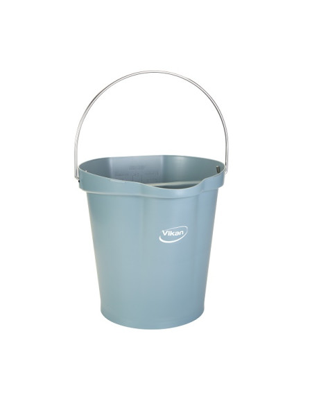 Vikan 12L bucket - graduated with pouring spout - Grey