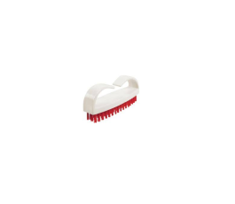 Nail brush - red bristles - white handle