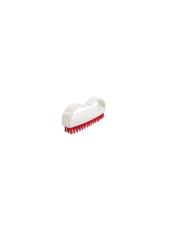 Brosse à ongles à fibres rouges et manche blanc SYR