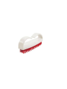 Nail brush - red bristles - white handle