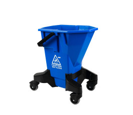 Blue 16L wheeled cleaning trolley without press