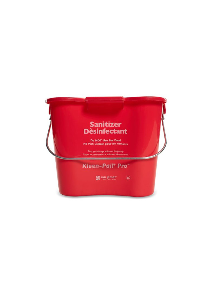 Bucket for cleaning and disinfecting solution - Red - 3 L