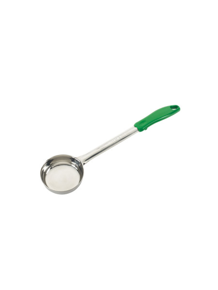 Stainless steel ladle with green handle