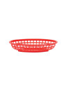 Panier de service rouge ovale en polyéthylène TableCraft