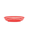 Red oval serving basket, polyethylene