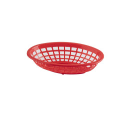 Panier de service rouge ovale en polyéthylène TableCraft