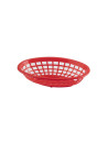 Panier de service rouge ovale en polyéthylène TableCraft
