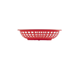 Red oval serving basket, polyethylene