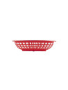 Red oval serving basket, polyethylene