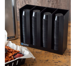 Vertical wall dispenser for cups or lids - 3 locations